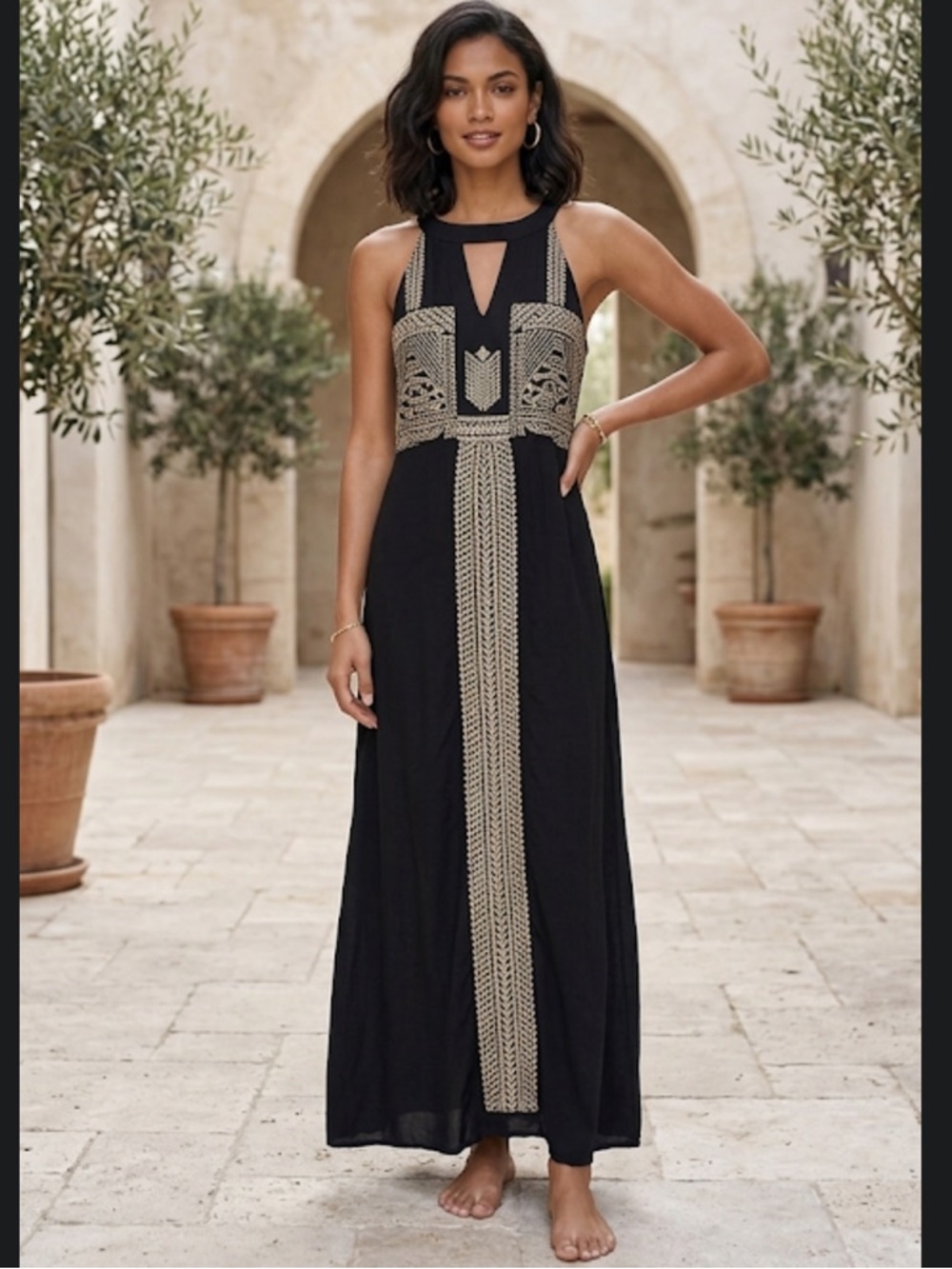 🌟NWT TG Sweet Peas Embroidery Maxi Dress